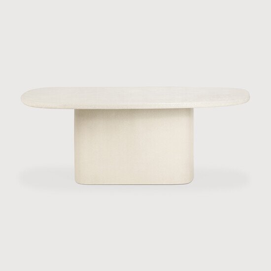 Elements outdoor dining table, round, microcement Off White