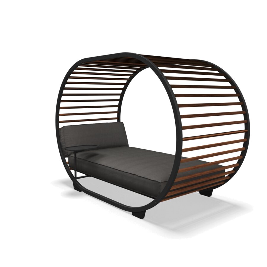 Cradle Daybed open slatted frame, side view